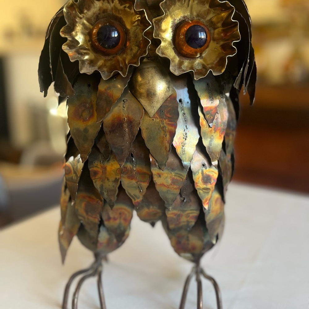MCM Brutalist owl sculpture, Curtis Jere style